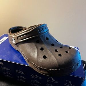 Crocs with fur inside
